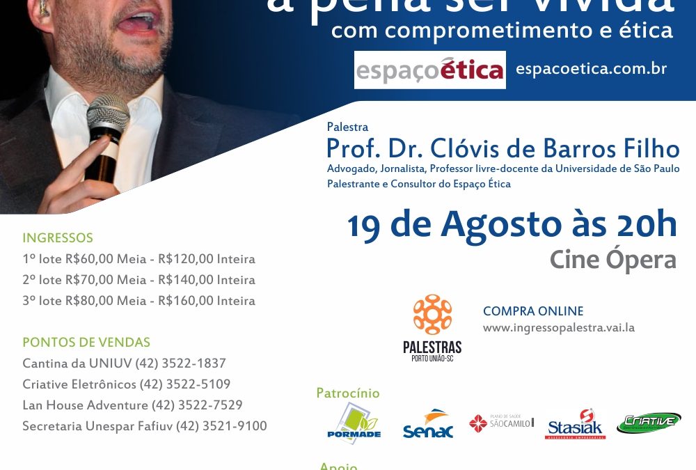 Clóvis de Barros Filho realiza palestra nas cidades gêmeas