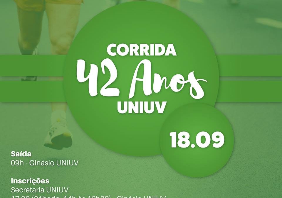 Percurso da corrida de 42 anos da UNIUV é definido