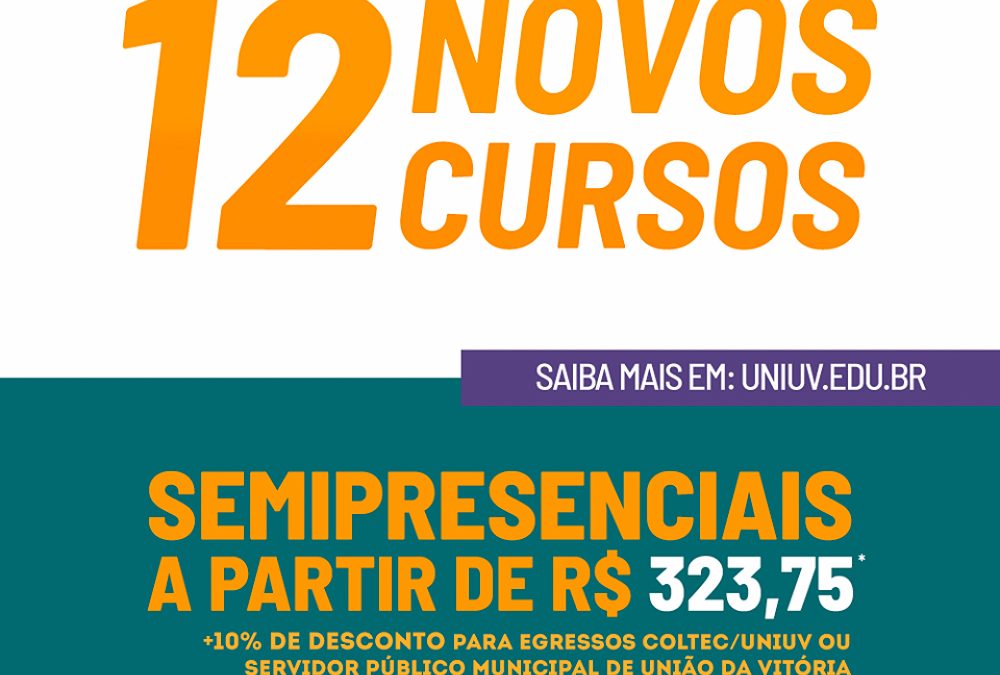 Novos cursos da UNIUV oferecem preços ainda mais acessíveis