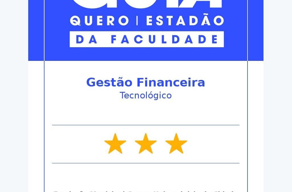 Curso de Gestão Financeira da Uniuv Recebe Três Estrelas no Guia da Faculdade 2023